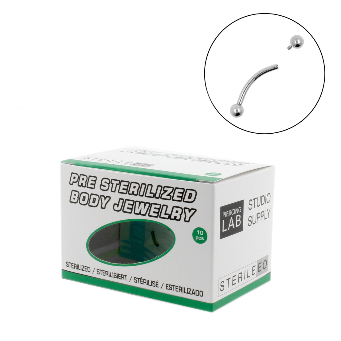 Titanium Banana - Sterilized (10 pcs) Silver