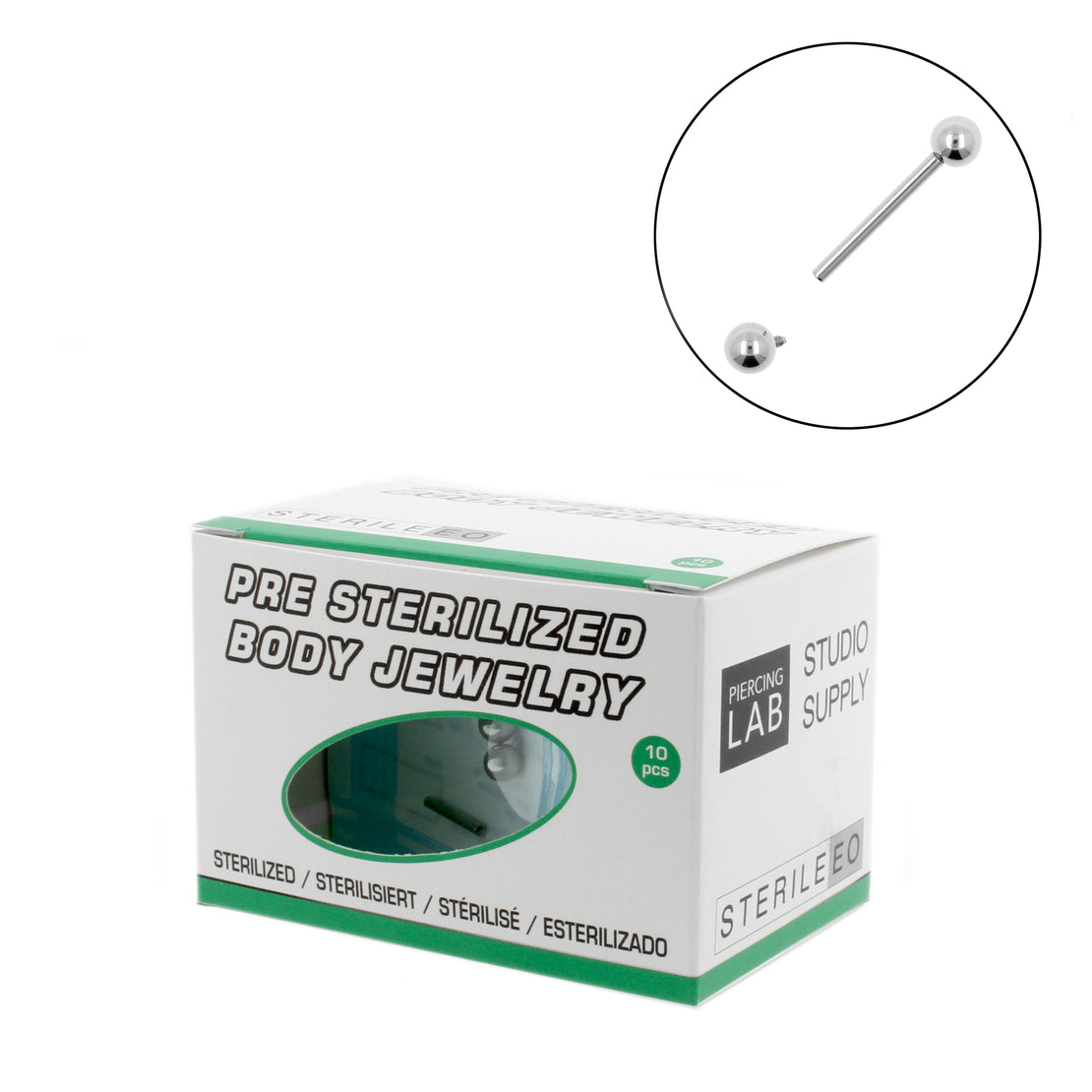 Titanium Barbell - Gesteriliseerd (10 stuks) Zilver