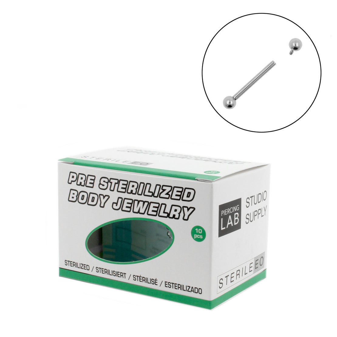 Titanium Barbell - Gesteriliseerd (10 stuks) Zilver