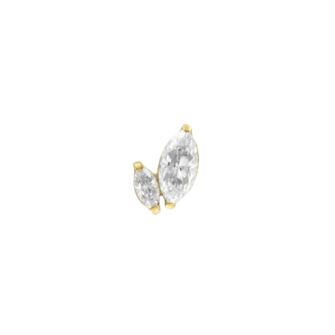 Titanium Zirconia Marquise Cluster Left - Gold