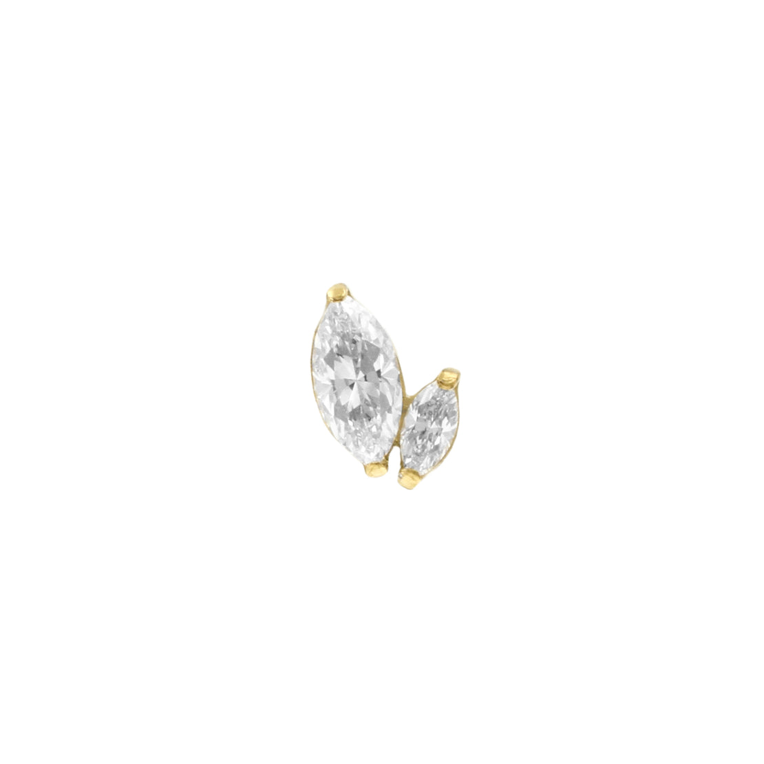 Titanium Zirconia Marquise Cluster Right - Gold