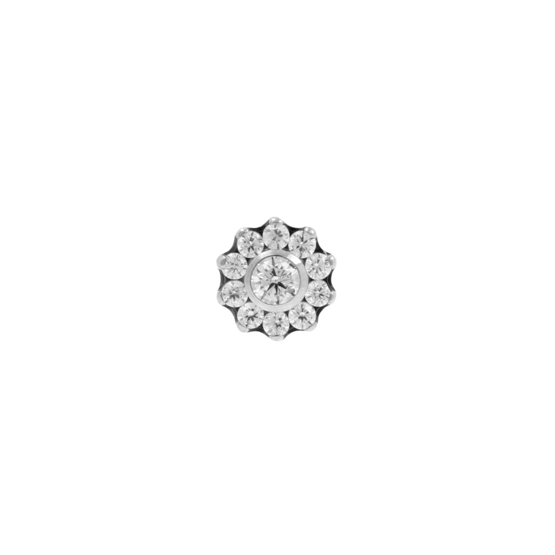 Titanium Zirkonia Bloem Cluster - Zilver