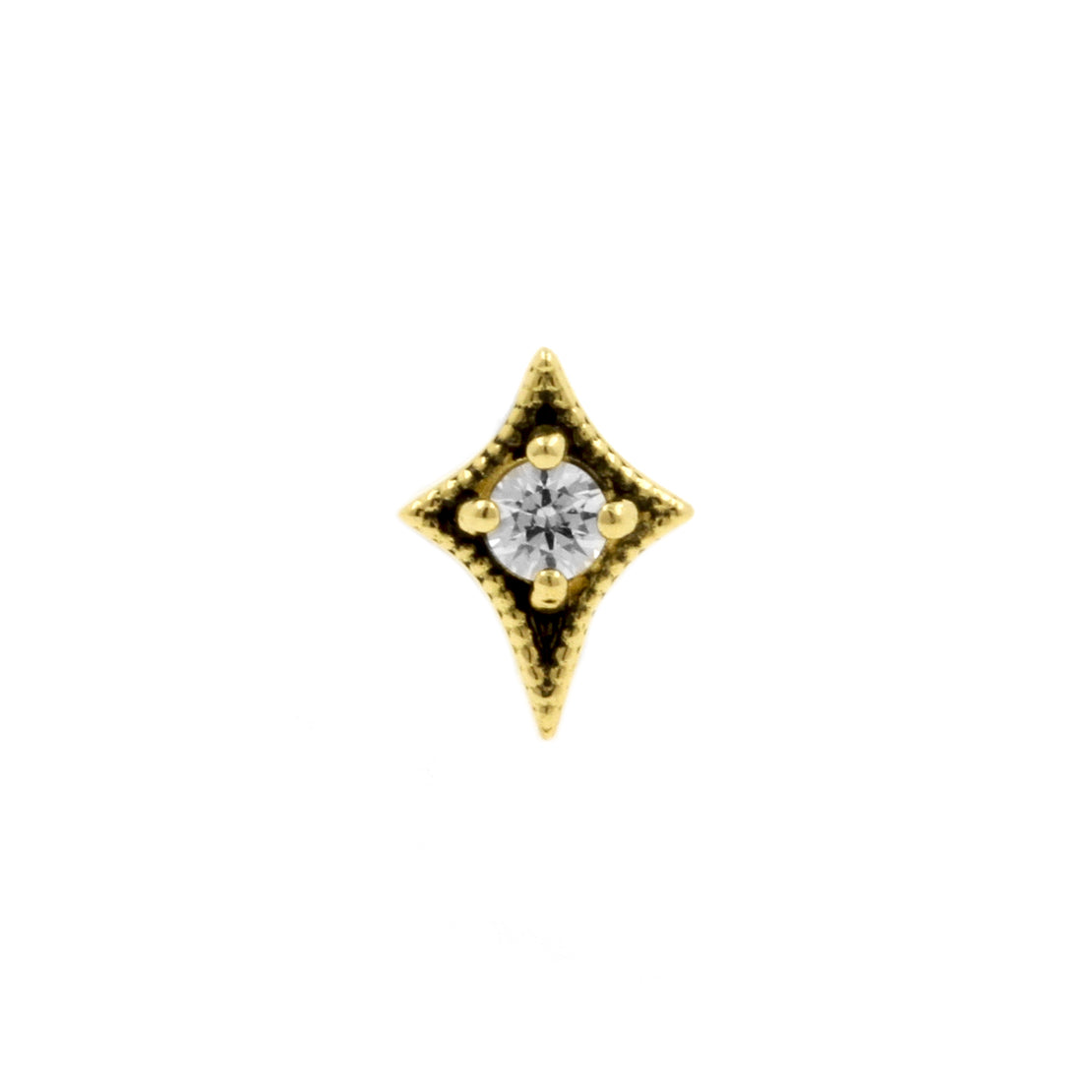 18 Karat Gold Zirconia Dotted Star