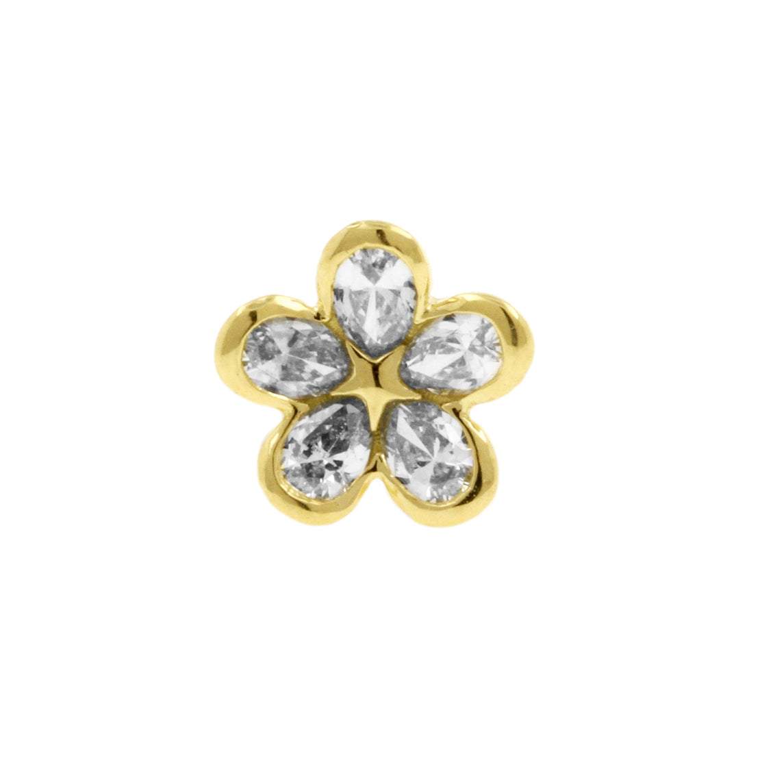 18 Karat Gold Zirconia Blossom