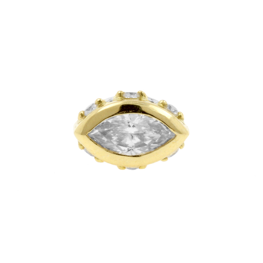 18 Karat Gold Zirconia Marquise