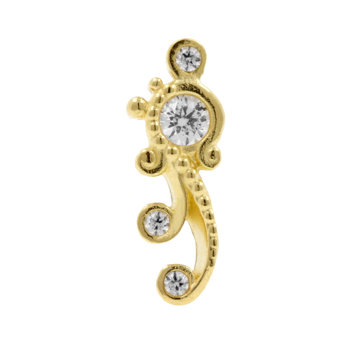 18 Karat Gold Zirconia Ornament - Left
