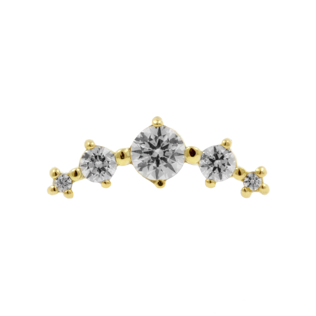 18 Karat Gold Zirconia Curve