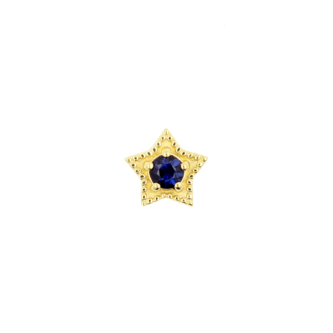 18 Karat Gold Diffusion Sapphire Star Blue