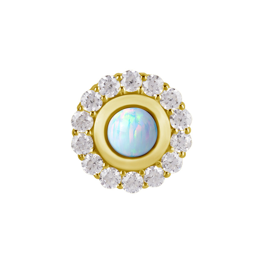 18 Karat Gold Vintage Opal Zirconia - Round