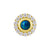 18 Karaats Gouden Vintage Opaal Zirkonia - Rond Black Opal