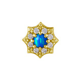 18 Karat Gold Vintage Opal Zirkonia - Stern Saphirblau Opal