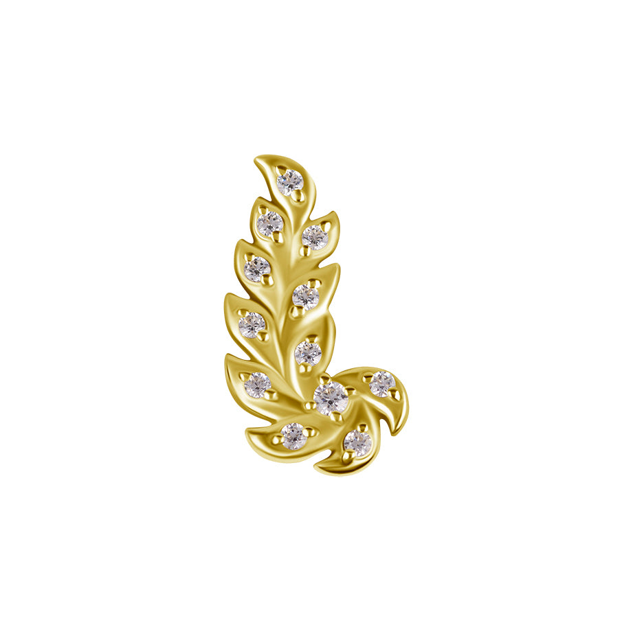 18 Karat Gold Zirconia Fern - Right