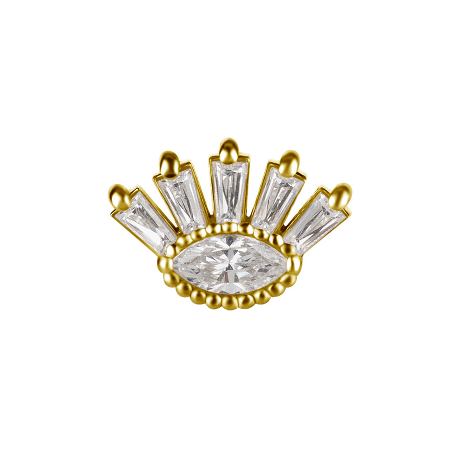 18 Karat Gold Zirconia Solar Eye