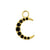18 Karaats Gouden Click Ring Bedel - Zirkonia Moon Black