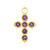 18 Karat Gold Click Ring Charm - Cross Amethyst