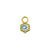 18 Karat Gold Click Ring Charm - Vintage Dots Blue Topaz