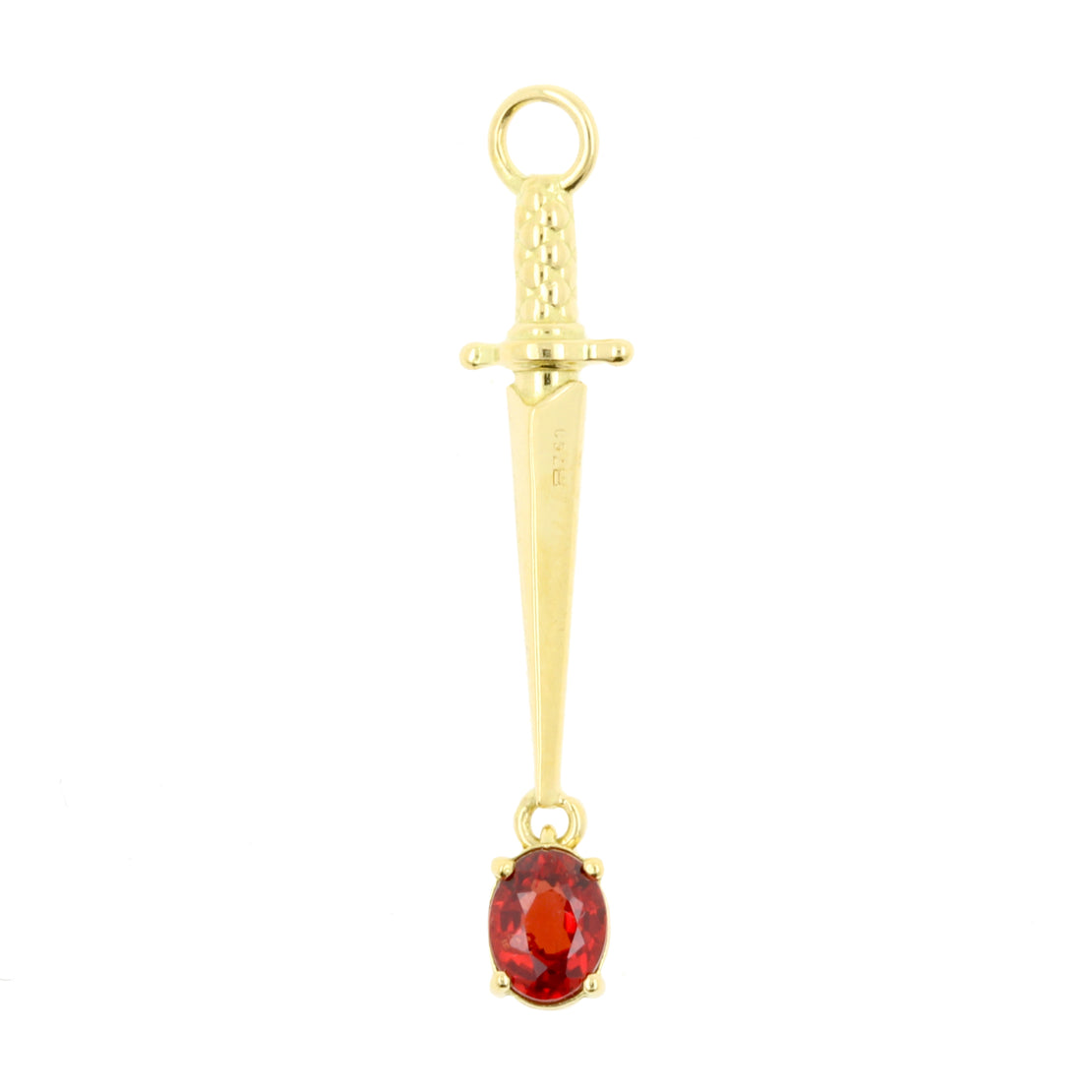 18 Karaats Gouden Click Ring Bedel - Dagger Songea Sapphire Red