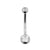 Titanium Banana With Zirconia Silver