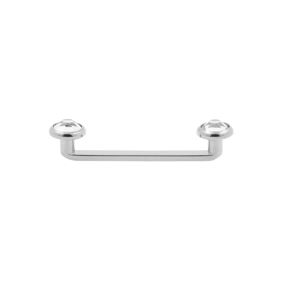 Titanium Platte Surface Barbell met Kristal Zilver