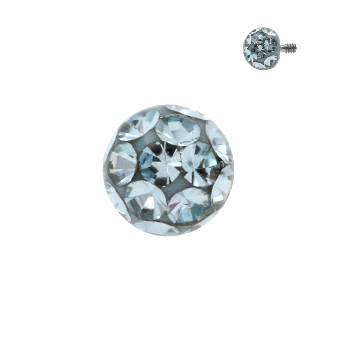 Titanium Multi-Jewelled Ball Aquamarine