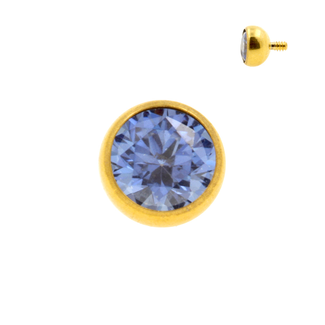 Titanium Balletje Met Zirkonia Blue