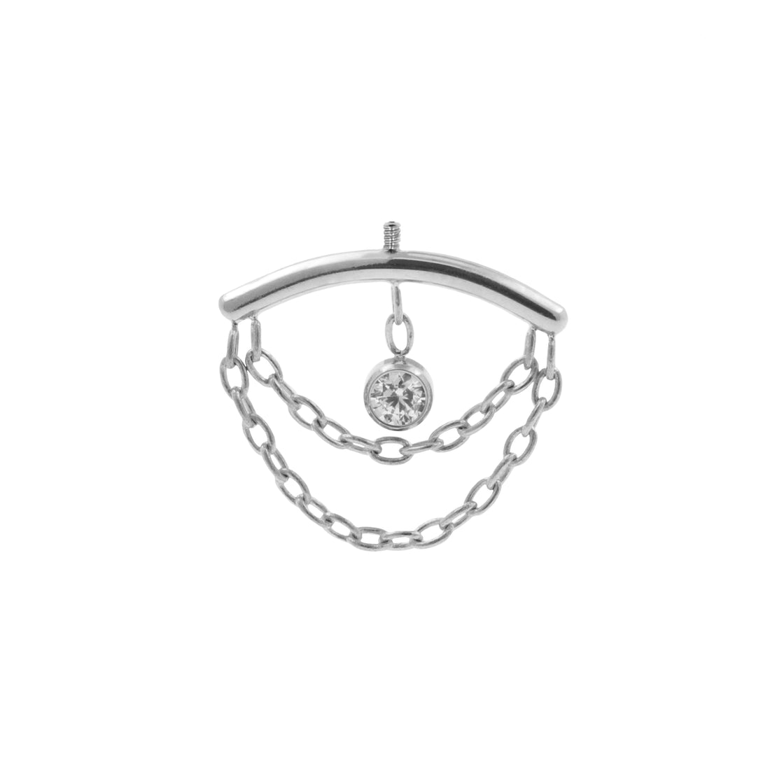 Titanium Vertical Helix Curve With Zirconia Silver