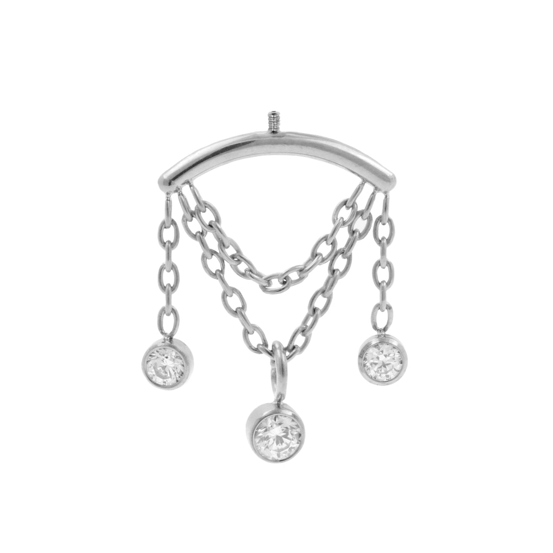 Titanium Vertical Helix Curve With Zirconia Silver