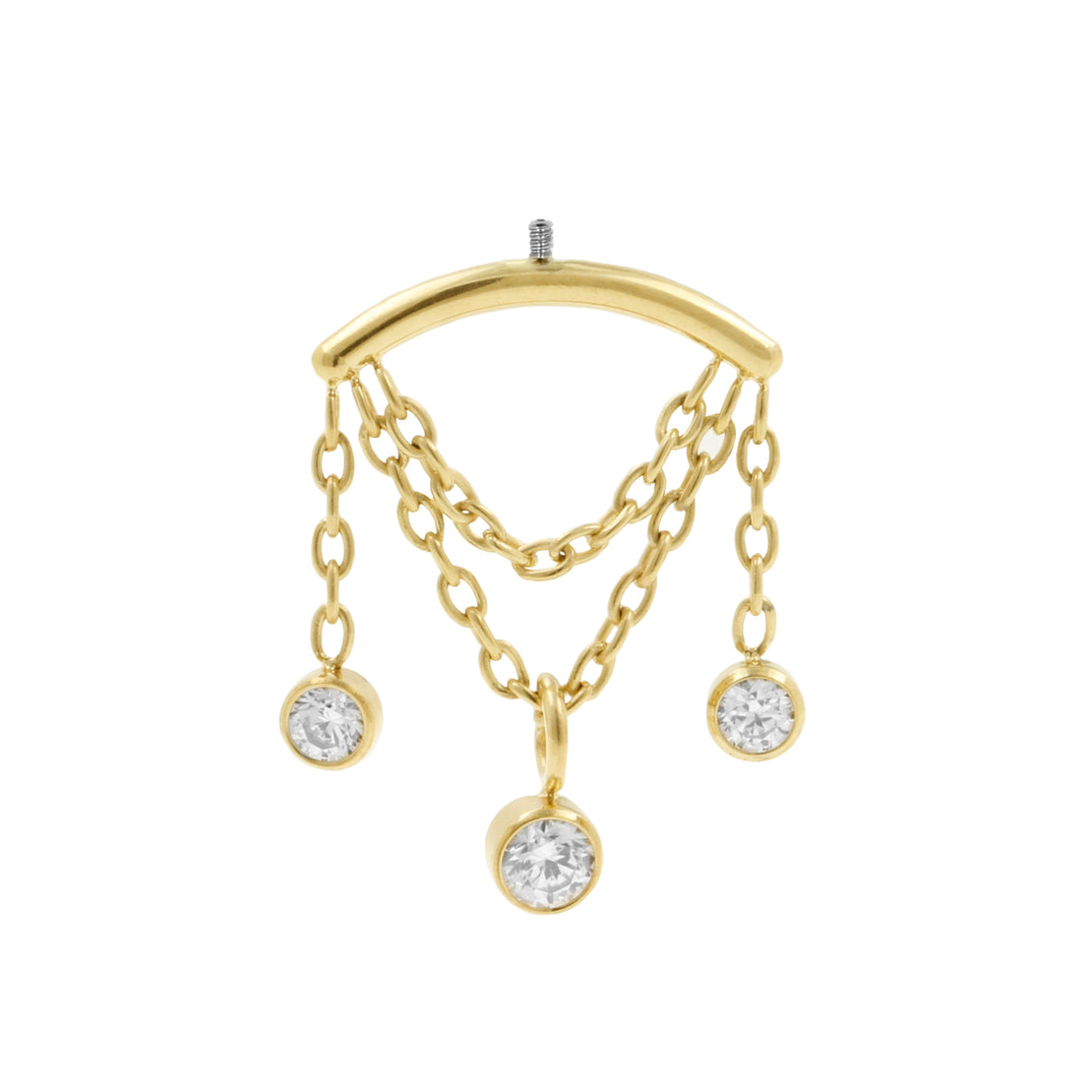 Titanium Verticale Helix Curve Met Zirkonia Goud