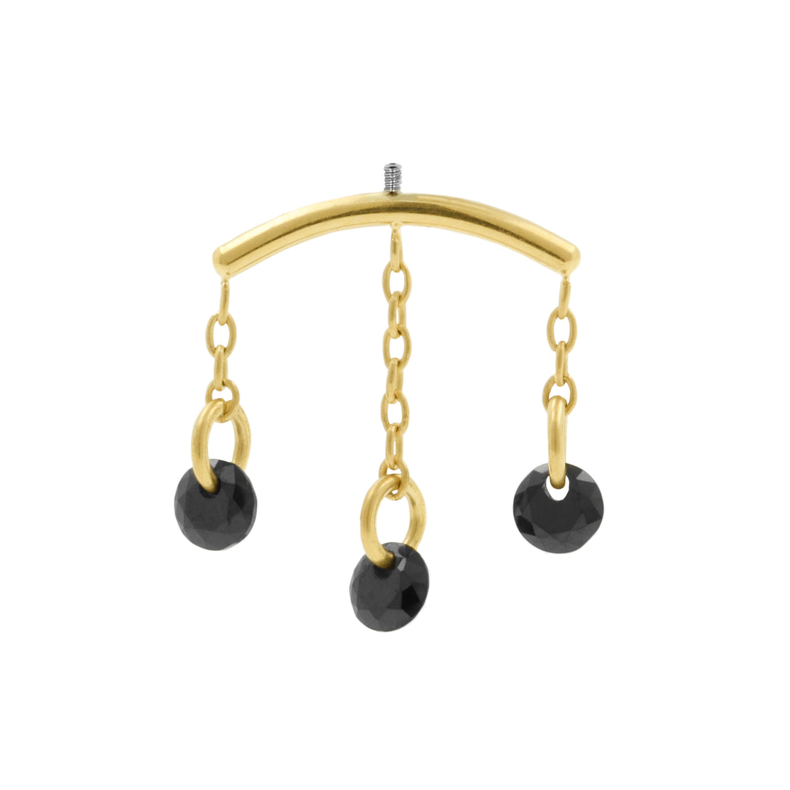 Titanium Verticale Helix Curve Met Zirkonia Goud