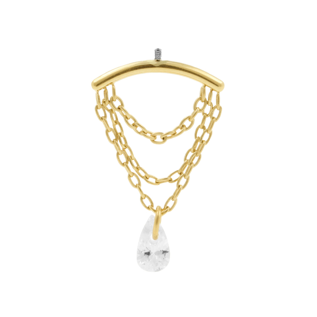 Titanium Verticale Helix Curve Met Zirkonia Goud