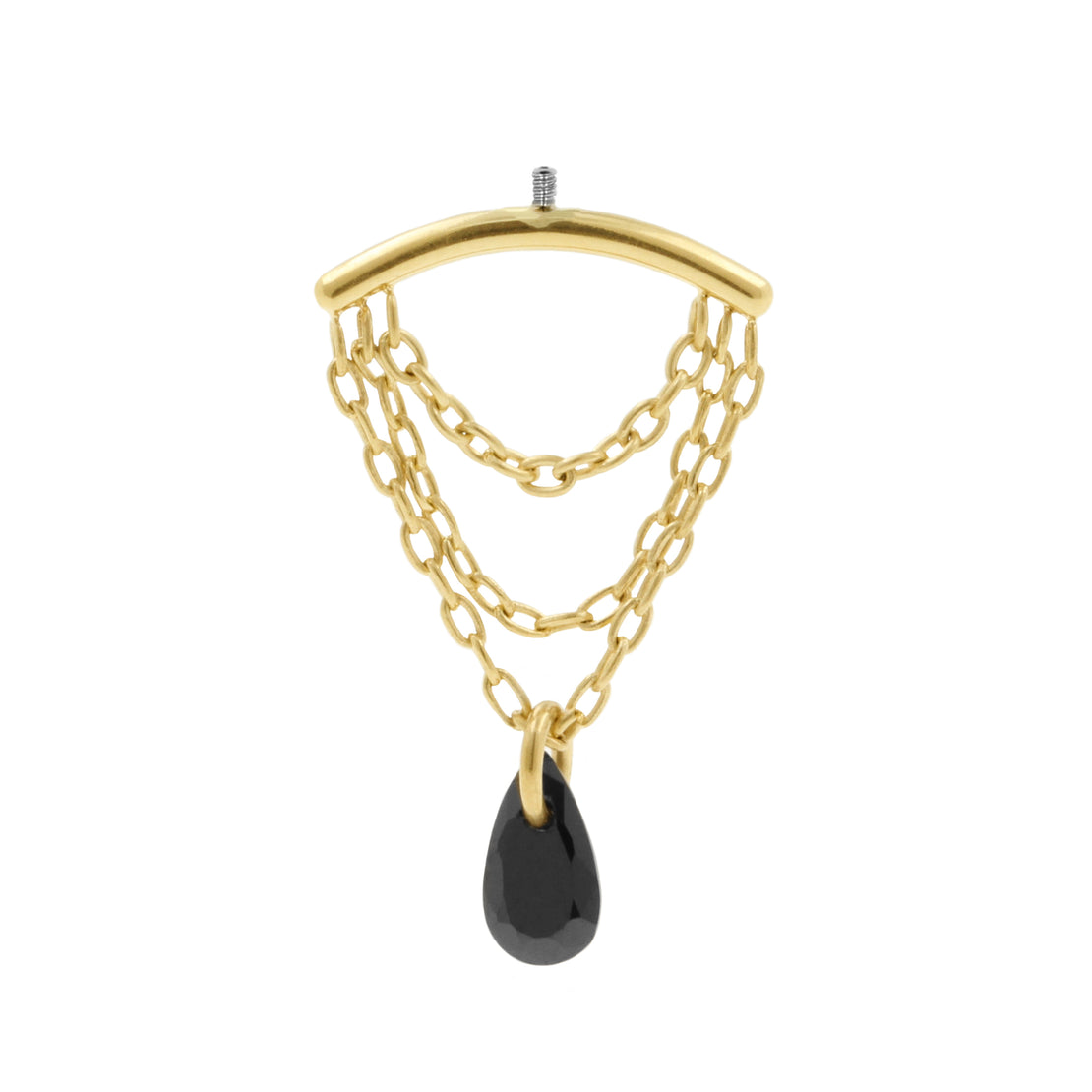 Titanium Verticale Helix Curve Met Zirkonia Goud