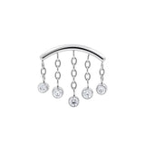 Titanium Hidden Helix Curve Met Zirkonia Zilver