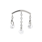 Titanium Hidden Helix Curve Met Zirkonia Zilver