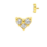 Chirurgischer Stahl Zirkonia Herz Gold