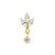 Surgical Steel Zirkonia Marquise With Charm Gold