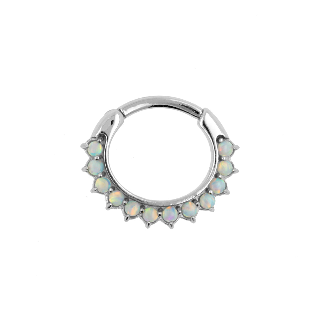 Surgical Steel Opal Sunflower Ring Red Opal