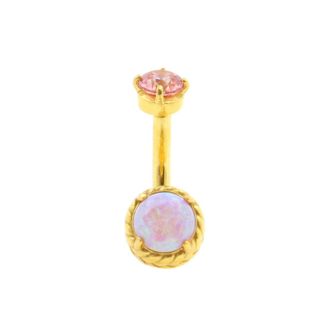 Surgical Steel Opal Zirconia - Rook Piercing Pink Opal