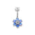 Surgical Steel Opal Zirconia Flower - Rook Piercing Sapphire Blue Opal