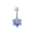 Chirurgisch Stalen Opaal Zirkonia Bloem - Rook Piercing Sapphire Blue Opal