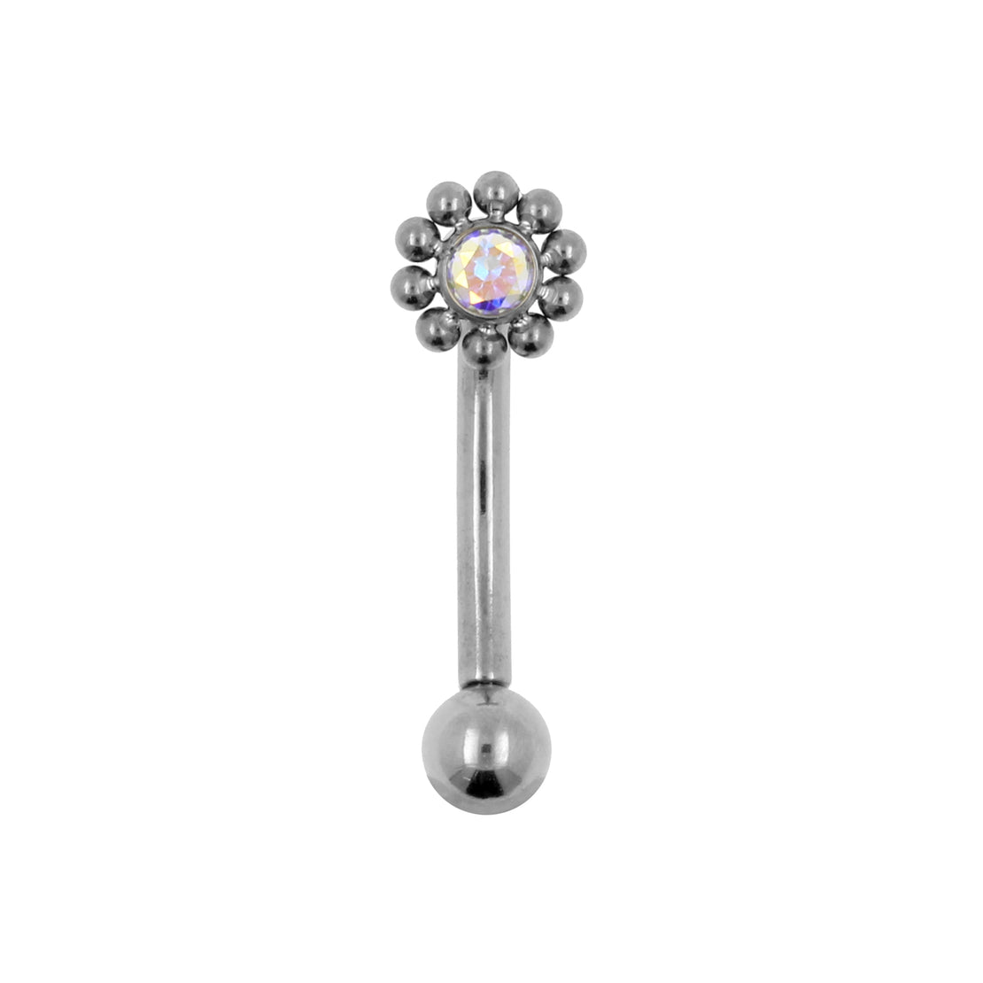Titanium Zirkonia Cluster Rook Piercing Crystal AB