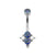 Titanium Zirconia Cluster Belly Ring Royal Blue / Clear