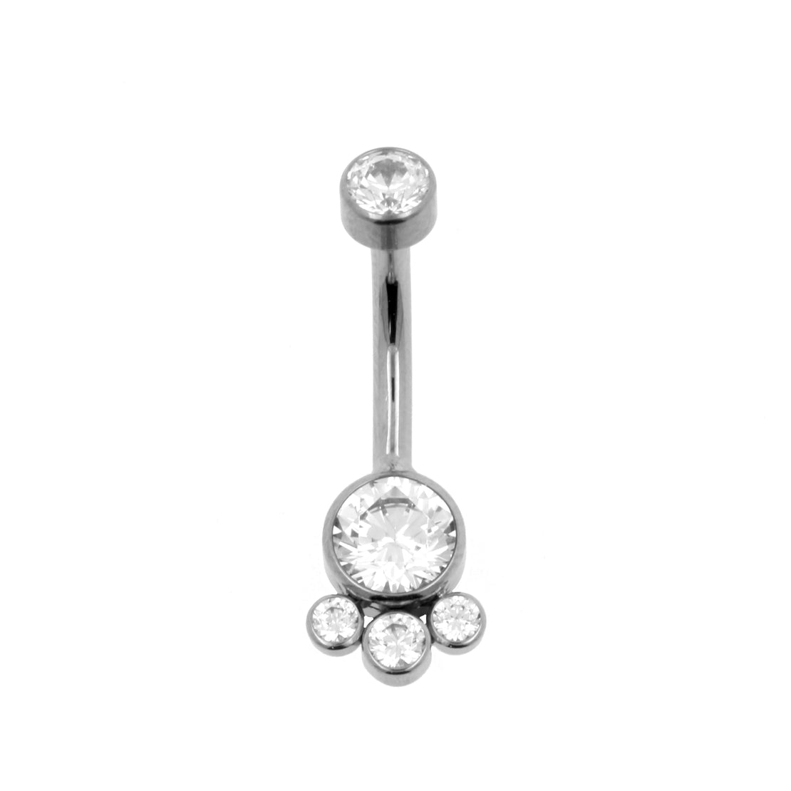 Titanium Zirkonia Cluster Navelpiercing Clear