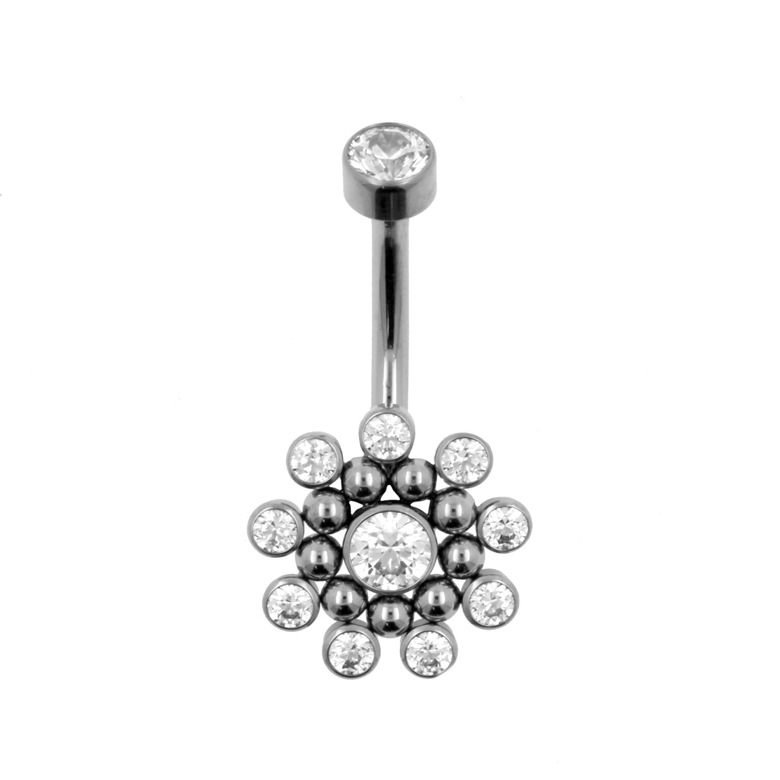 Titanium Zirkonia Cluster Navelpiercing Clear