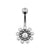 Titanium Zirconia Cluster Belly Ring Clear