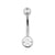 Titanium Navelpiercing Met Zirkonia Clear