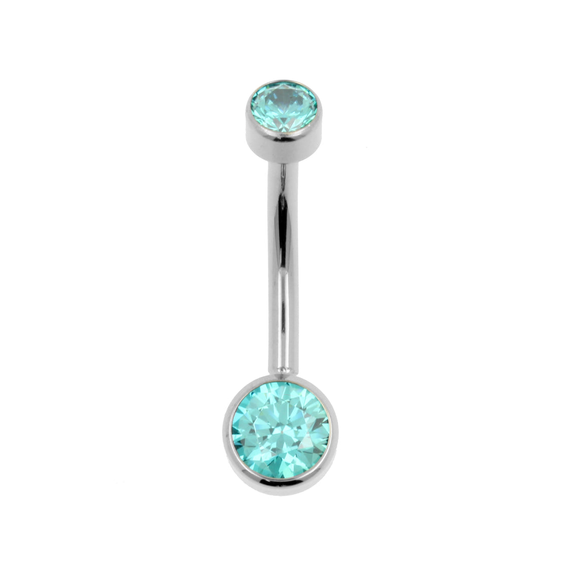 Titanium Navelpiercing Met Zirkonia Mint Green