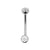 Titanium L-Banana Met Zirkonia Zilver