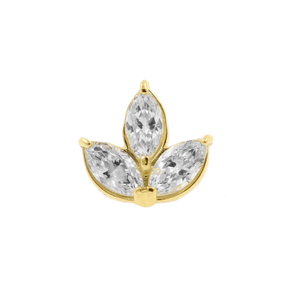 18 Karat Gold Zirconia Marquise Cluster