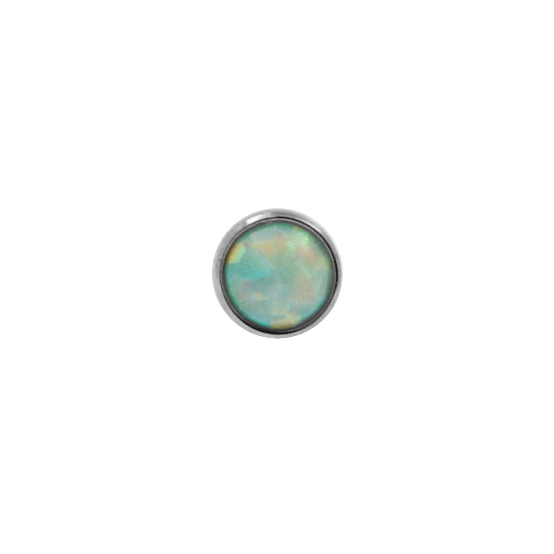 Titanium Opal Disc - Light Green Opal