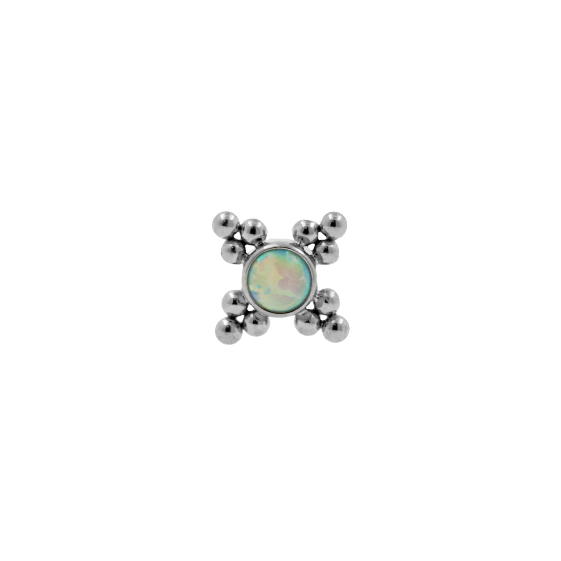 Titanium Opal Cluster - Light Green Opal
